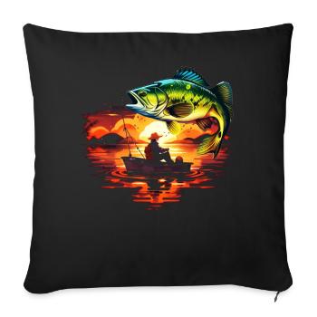 Poisson bar - Coussin et housse de 45 x 45 cm - noir - Devant