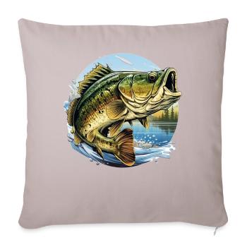 Poisson bar - Coussin et housse de 45 x 45 cm - taupe clair - Devant