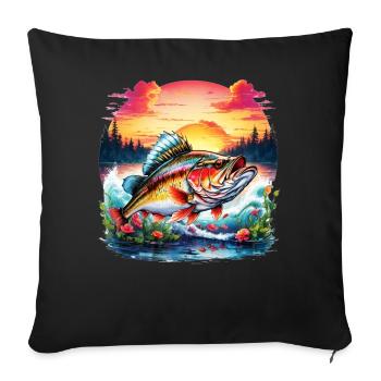 Poisson bar - Coussin et housse de 45 x 45 cm - noir - Devant