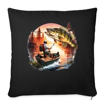 Poisson bar - Coussin et housse de 45 x 45 cm - noir - Devant