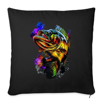 Poisson bar - Coussin et housse de 45 x 45 cm - noir - Devant