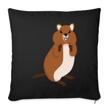Quokka Middle Finger Quokkas - Sofa pillow with filling 45cm x 45cm - black - Front