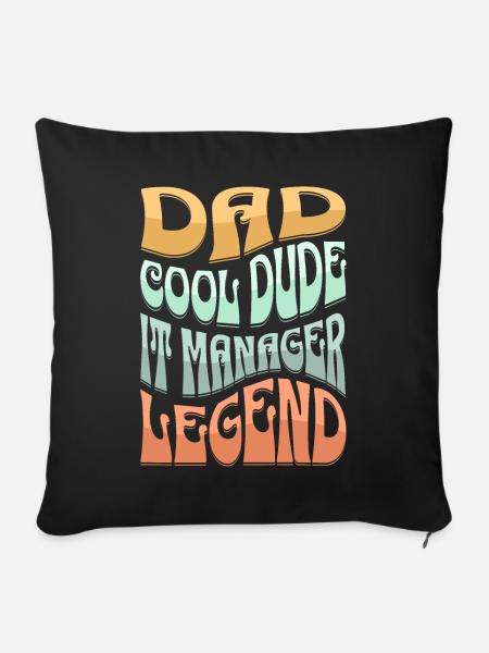 Papa IT Manager - Sofakissen mit Füllung 45 x 45 cm - Schwarz