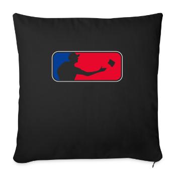 Cornhole pouf trou aveugle cadeau - Coussin et housse de 45 x 45 cm - noir - Devant