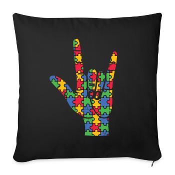 Autism - Sofa pillow with filling 45cm x 45cm - black - Front