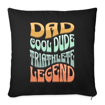 Dad Triathlete - Sofa pillow with filling 45cm x 45cm - black - Front