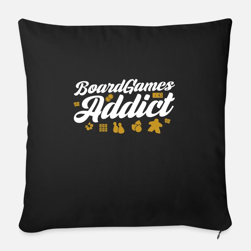 Brettspiel Brettspiele Sieleabend Spiele Geschenk - Sofakissen mit Füllung 45 x 45 cm - Schwarz