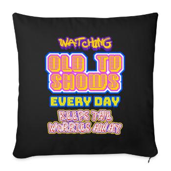 TV Television 90s 80s Retro - Sofa pillow with filling 45cm x 45cm - black - Front