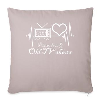 80s Retro TV Television 90s - Sofa pillow with filling 45cm x 45cm - light taupe - Front