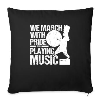 Nous marchons avec fierté et jouons de la musique - Coussin et housse de 45 x 45 cm - noir - Devant