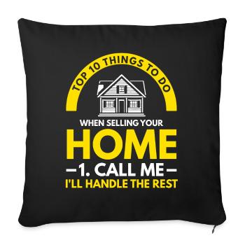 Real Estate Agent Real Estate Agent Gift - Sofa pillow with filling 45cm x 45cm - black - Front