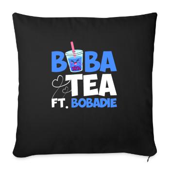 Boba Tea Ft. Bobadie - Sofa pillow with filling 45cm x 45cm - black - Front