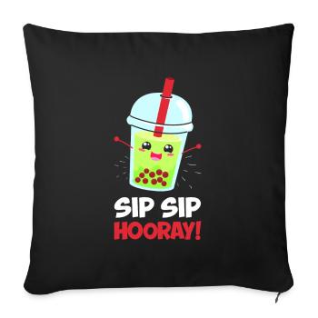 Sip Sip Hooray - Sofa pillow with filling 45cm x 45cm - black - Front