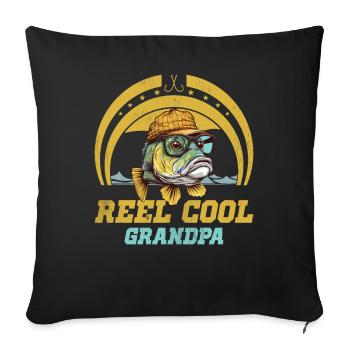 Reel Cool Grandpa - Sofa pillow with filling 45cm x 45cm - black - Front