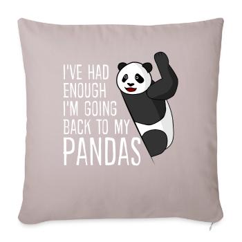Panda géant Panda Ours Pandas - Coussin et housse de 45 x 45 cm - taupe clair - Devant