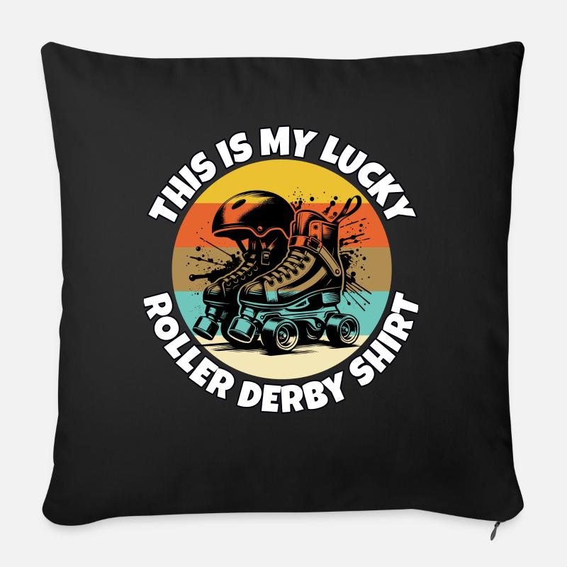 Roller derby - Coussin et housse de 45 x 45 cm - noir