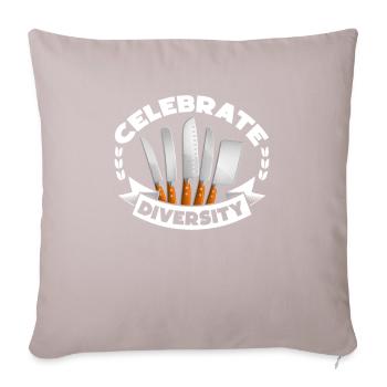 Celebrate diversity - Sofa pillow with filling 45cm x 45cm - light taupe - Front