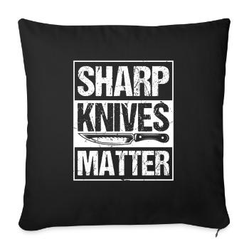 Les couteaux tranchants sont importants - Coussin et housse de 45 x 45 cm - noir - Devant