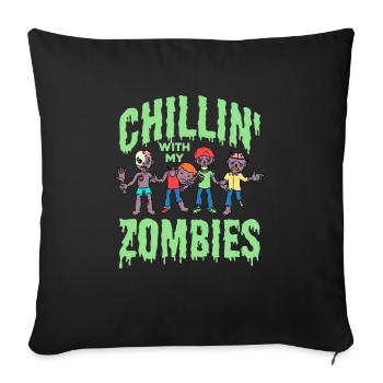 Zombie Zombie-Jäger Zombieapokalypse Geschenk - Sofakissen mit Füllung 45 x 45 cm - Schwarz - Vorne