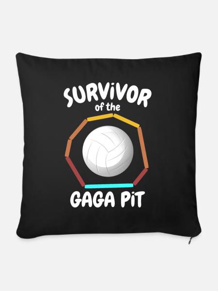 Gaga Ball Sprüche - Sofakissen mit Füllung 45 x 45 cm - Schwarz