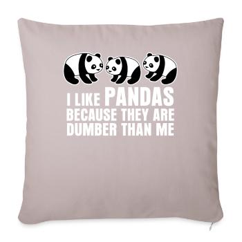 Panda Ours Pandas Panda Géant - Coussin et housse de 45 x 45 cm - taupe clair - Devant