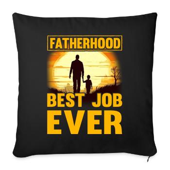 Le meilleur travail de paternité de tous les temps - Coussin et housse de 45 x 45 cm - noir - Devant