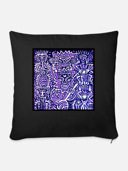 ETHNO BEATS - Sofakissen mit Füllung 45 x 45 cm - Schwarz