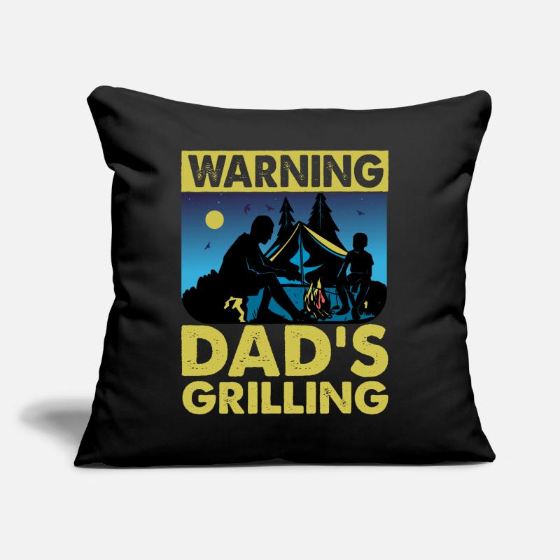 Warning Dad's Grilling Sofa pillow with filling 45cm x 45cm