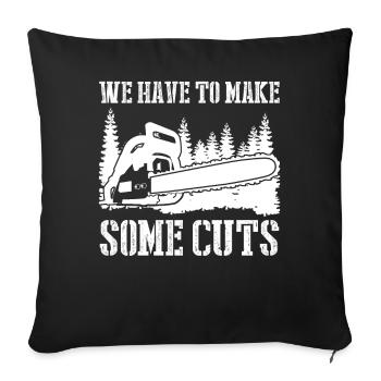 Chainsaw Chain Saw Lumber Fire Wood - Sofa pillow with filling 45cm x 45cm - black - Front