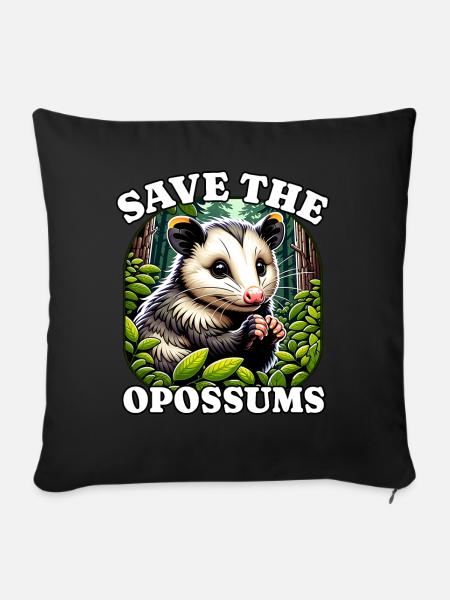 Save Opossum - Sofakissen mit Füllung 45 x 45 cm - Schwarz