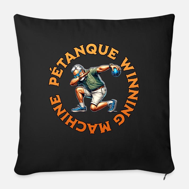 Gagnant de la pétanque - Coussin et housse de 45 x 45 cm - noir
