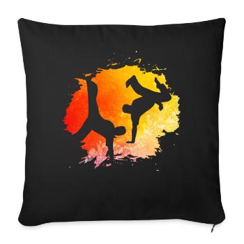 Capoeira - Sofa pillow with filling 45cm x 45cm - black - Front