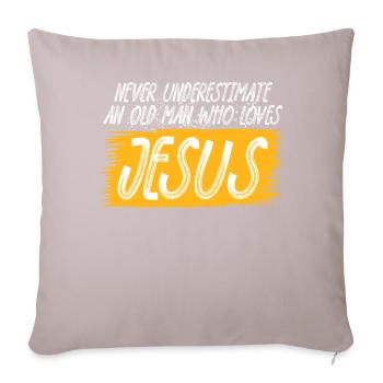 Jésus-Christ Christianisme Bible Croix - Coussin et housse de 45 x 45 cm - taupe clair - Devant