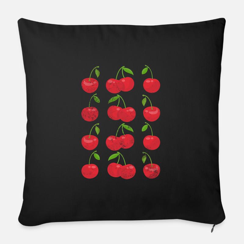 Kirsche - Sofakissen mit Füllung 45 x 45 cm - Schwarz