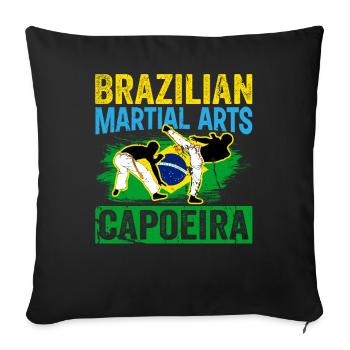 Arts Martiaux brésiliens Capoeira - Coussin et housse de 45 x 45 cm - noir - Devant