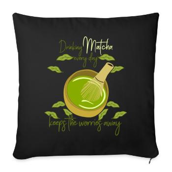 Japanese Green Tea Japan Matcha Tea - Sofakissen mit Füllung 45 x 45 cm - Schwarz - Vorne