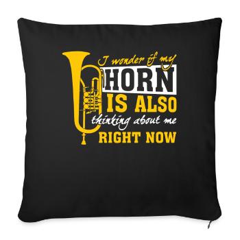 Musique de bugle - Coussin et housse de 45 x 45 cm - noir - Devant