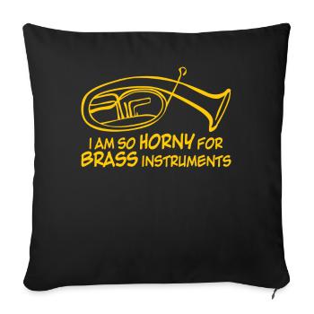 Brass Instrument Tenorhorn Orchestra - Sofakissen mit Füllung 45 x 45 cm - Schwarz - Vorne