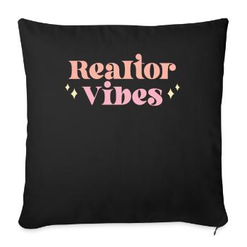 Real Estate Agent Real Estate Agent Gift - Sofa pillow with filling 45cm x 45cm - black - Front
