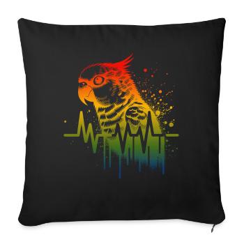 Sun Parakeet Cardio - Sofa pillow with filling 45cm x 45cm - black - Front