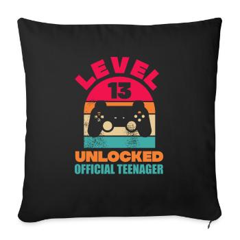Teenager Teenie Teen Teens Teeny Geschenk - Sofakissen mit Füllung 45 x 45 cm - Schwarz - Vorne
