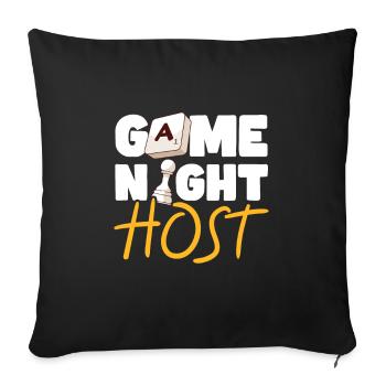Jeux de société Jeux de société Jeux de nuit Jeux de société Cadeau - Coussin et housse de 45 x 45 cm - noir - Devant