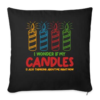 bougie cire bougie fabrication bougies colorées - Coussin et housse de 45 x 45 cm - noir - Devant