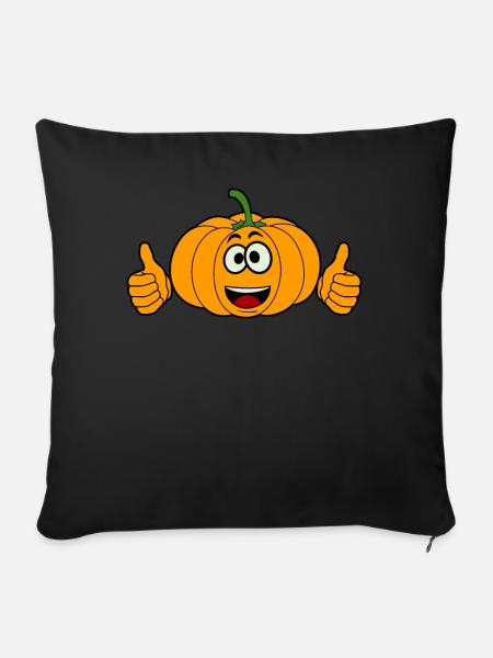 Pumpkin Thumbs up Pumpkins - Sofakissen mit Füllung 45 x 45 cm - Schwarz