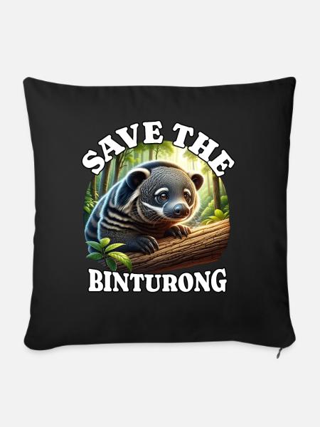 Save Marderbär - Sofakissen mit Füllung 45 x 45 cm - Schwarz