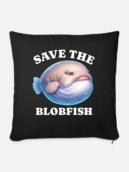 Save Blobfisch - Sofakissen mit Füllung 45 x 45 cm - Schwarz