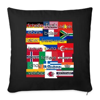 Grumpy Misanthrope Curse Words - Sofa pillow with filling 45cm x 45cm - black - Front