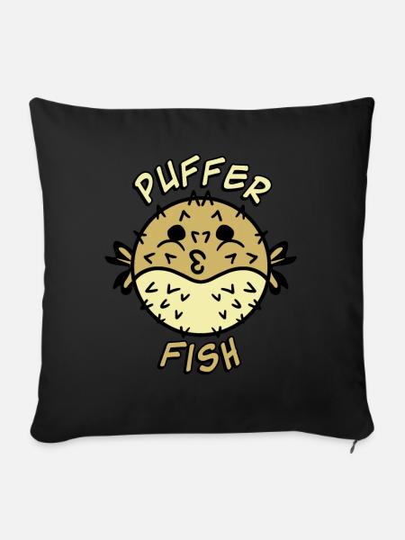 Puffer Fish Pufferfish - Sofakissen mit Füllung 45 x 45 cm - Schwarz