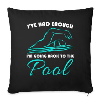 Swimming Pool Triathlon Swimmer - Sofa pillow with filling 45cm x 45cm - black - Front