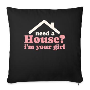 Real Estate Agent Real Estate Agent Gift - Sofa pillow with filling 45cm x 45cm - black - Front